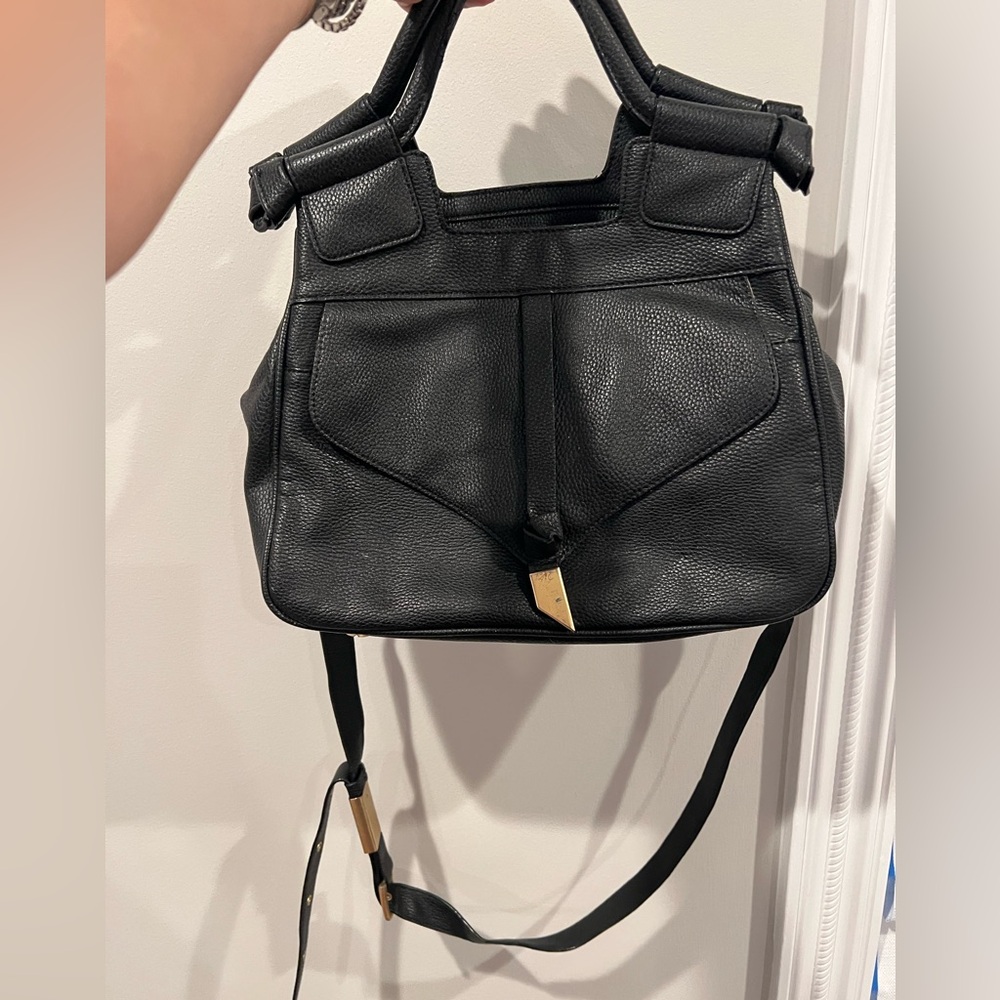 Foley + Corinna Black Leather Shoulder Bag